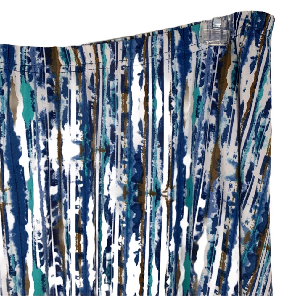 π Maggie Barnes Blue/Brown Maxi Skirt- 1X - Picture 4 of 6